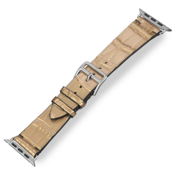 Real Alligator Skin Watch Strap – Minimalist Design - Gilding Color main image 3